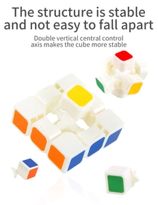 Detail of 3x3 magic cube internal structure with stable double axis core design