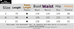 Detailed size chart showing length, bust, and sleeve measurements for the blazer top