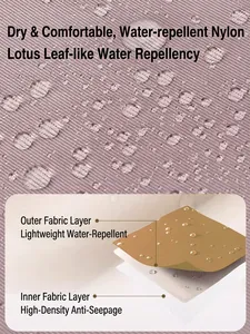 Waterproof nylon school bag with lotus leaf water repellent and dual-layer fabric