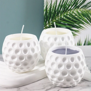 Siliconen Mal Voor Aromatherapie Kaars Cup Pot Golfbal Textuur Flexibel DIY Knutselen Gips Hars Gieten
