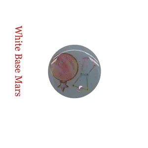 Detail of cute planet phone grip with Mars constellation design on white base