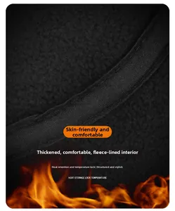 Dettaglio della spessa fodera in pile per il calore termico e il comfort antivento