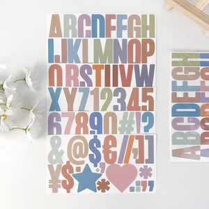 Self-adhesive Morandi alphabet stickers for mailboxes and classroom decor sets