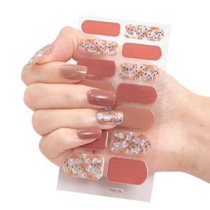 3D laser gold stamping nail stickers with silver glitter and solid colors model DQ3-24