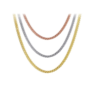 Tre catene Chopin minimaliste in argento sterling S925 finiture oro, argento e rosa