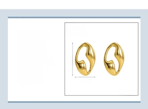 Detailed spec sheet of 18K gold plated irregular geometric stainless steel earrings
