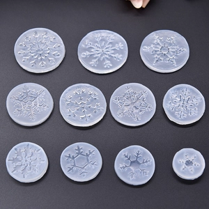 Snowflake Silicone Molds For DIY Baking Cake Decoration Resin Soap Making Multi Size Round Transparent Flexible