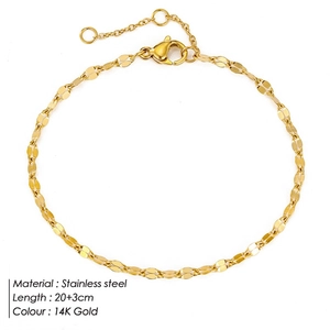 Elegant 14K gold plated stainless steel lip chain anklet for women, minimalist jewelry