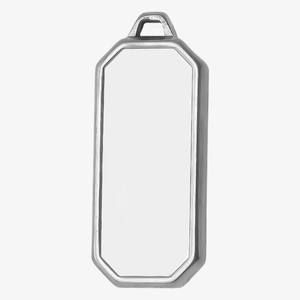 Minimalist 304 stainless steel silver rectangular pendant with polished blank surface