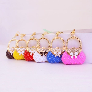Handbag Keychain Zinc Alloy Rhinestone Bowknot Purse Pendant Creative Fashion Bag Charm For Women Girls