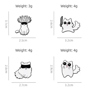 Cute cartoon cat enamel pins inspired by anime characters for backpacks and clothing