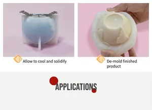 Detailschritt beim Entformen einer 3D-Erde Silikonform für DIY Kerzen und Seifen