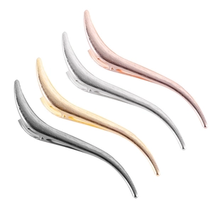 Brushed metal S-shaped hair clips in gun black, gold, silver, and rose gold colors