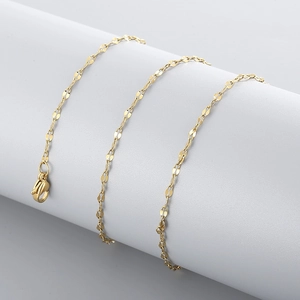 Creative minimalist gold titanium steel lip chain necklace with lobster clasp