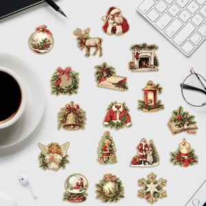 50-piece set of vintage Christmas graffiti stickers for laptop and guitar DIY decor