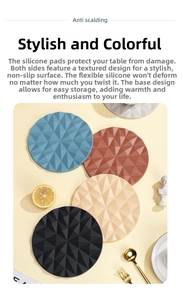 Macro detail of geometric diamond pattern on thick heat-resistant silicone placemats