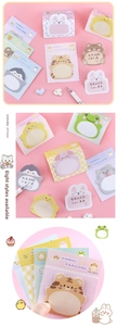 Detail view of Animal Paradise standing sticky notes featuring cute penguin and bear designs