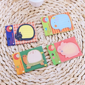 Cute animal shaped sticky notes set featuring cat, elephant, turtle and sheep designs