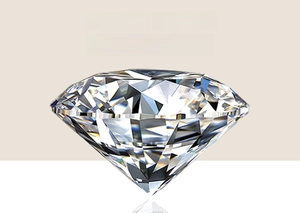 Detail of round brilliant cut moissanite earring with 925 sterling silver screw back