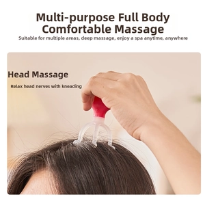 Close-up of manual five-claw scalp massager with ergonomic handle for relaxation