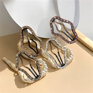 Sparkling rhinestone cloud hair clips in champagne and silver for elegant styling