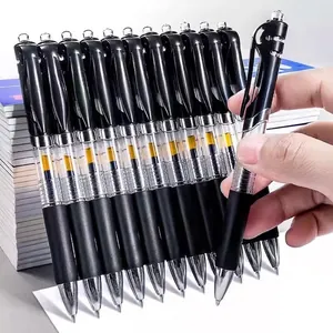 Retractable Gel Pens Bullet Tip Large Capacity Ink Quick Drying Soft Rubber Grip Plastic For Office School Stationery