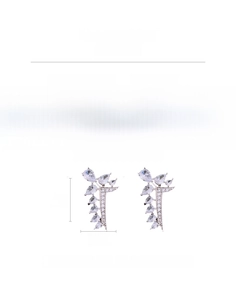 Size guide for silver needle teardrop earrings showing 3cm height and 6g weight details