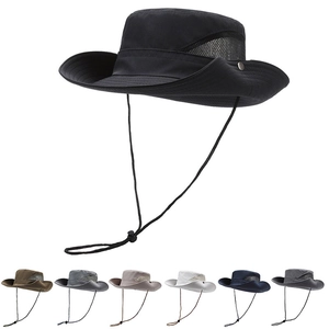 Cappello Da Sole All Aperto Tesa Larga Poliestere Asciugatura Rapida Traspirante Rete Pesca Escursionismo Con Cordino Regolabile