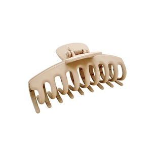 Large cream resin hair claw clip for thick hair with high-quality polished finish
