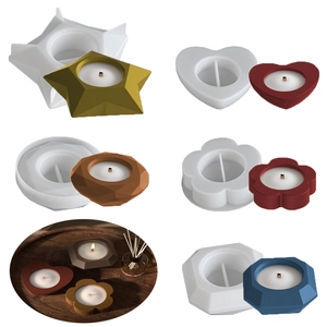 Geometrische Silikonform Für DIY Kerzenhalter Stern Herz Diamant Form Harz Epoxid Gips Handwerk Aromatherapie Becher