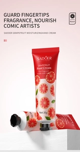 Hydraterende handcrème met grapefruit 30g tube met een frisse citrus illustratie