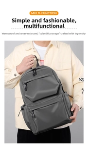Dettaglio dello zaino business impermeabile con tasche con zip a più strati per riporre
