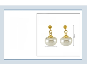 Detailed size specifications and weight for 18k gold plated pearl stud earrings