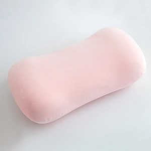 Ergonomic pink memory foam lumbar support pillow for office chairs and car seats