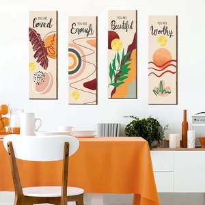 Wooden Wall Hanging Plaques Inspirational Quotes Boho Abstract Art Signs For Bathroom Living Room Bedroom Decor
