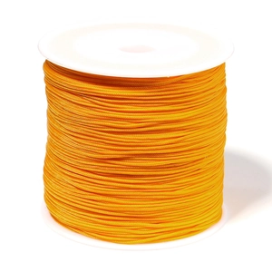 0,8mm fel oranje gevlochten nylon koord op witte spoel voor DIY handgemaakte sieraden
