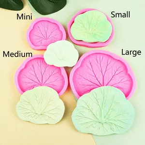 Leaf Vein Silicone Mold Lotus Shape Fondant Cake Decorating Tool DIY Resin Clay Crafting Accessories