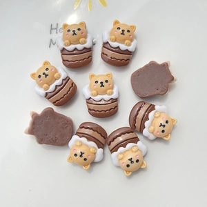 Flatback resin Shiba Inu cupcake charms for DIY phone case and accessory crafts