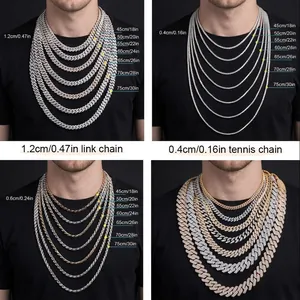 Hiphop iced out Last Supper pendant with cuban, tennis, and rope chain size comparison chart