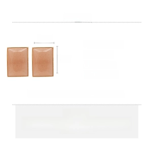 Detailed size chart and material specs for champagne resin geometric earrings