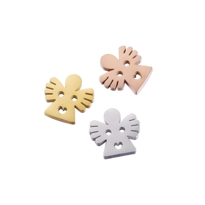 Mirror polished stainless steel angel charms in gold silver and rose gold for DIY bracelets