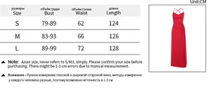 Size chart showing bust, waist, and length for this solid color halter neck maxi dress