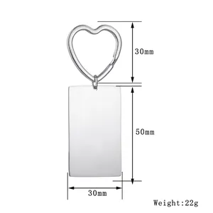 Polished heart-shaped clasp and rectangle pendant with dimensions 50mm by 30mm