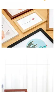 Detail of wooden picture frames showing versatile wall hanging and tabletop display options
