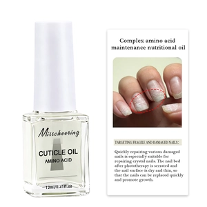 Detailed view of 12ml amino acid nail oil showing bottle design and repair benefits