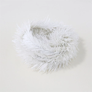White PVC Christmas garland pine needle tinsel for holiday home decoration and festive crafts