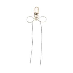 Porte-clés élégant en chaîne serpent argentée avec un design de nœud minimaliste chic