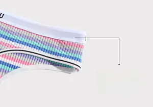 Détail de sous-vêtement en coton côtelé coloré avec taille élastique imprimée I LOVE YOU