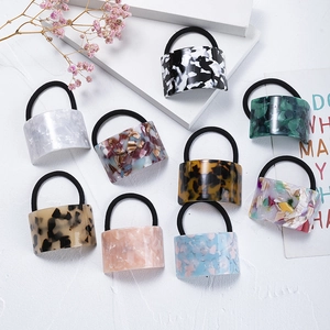Acetate Hair Ties Elastic Hair Bands Geometric Marble Pattern Ponytail Holder For Women Fashion Accessories