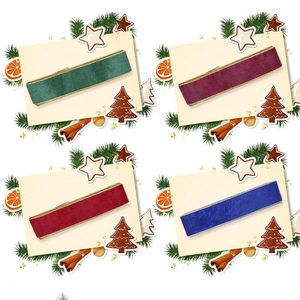 Velvet Christmas ribbons in red, green, blue, and wine with gold and silver edges